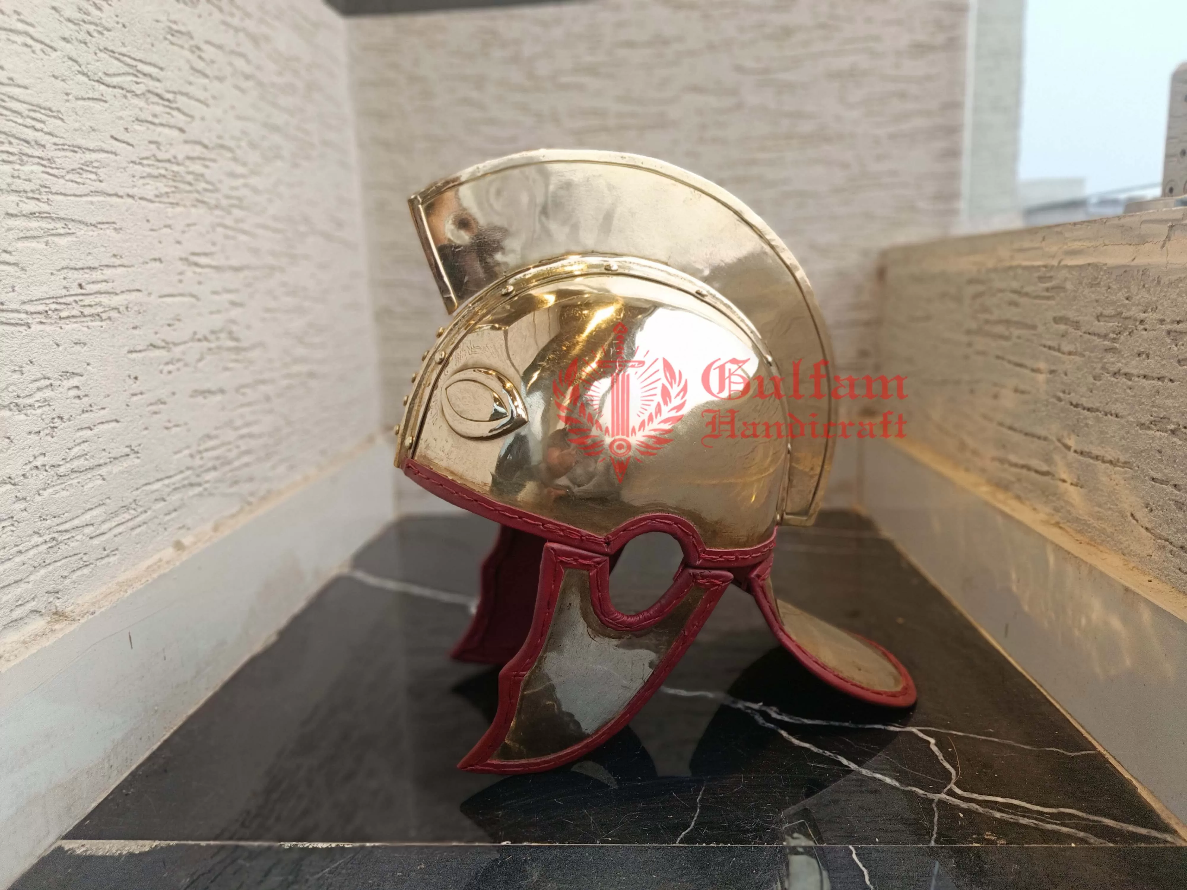 Intercisa helmet, with crest in brass Late Roman helmet / LARP / Reenactment
