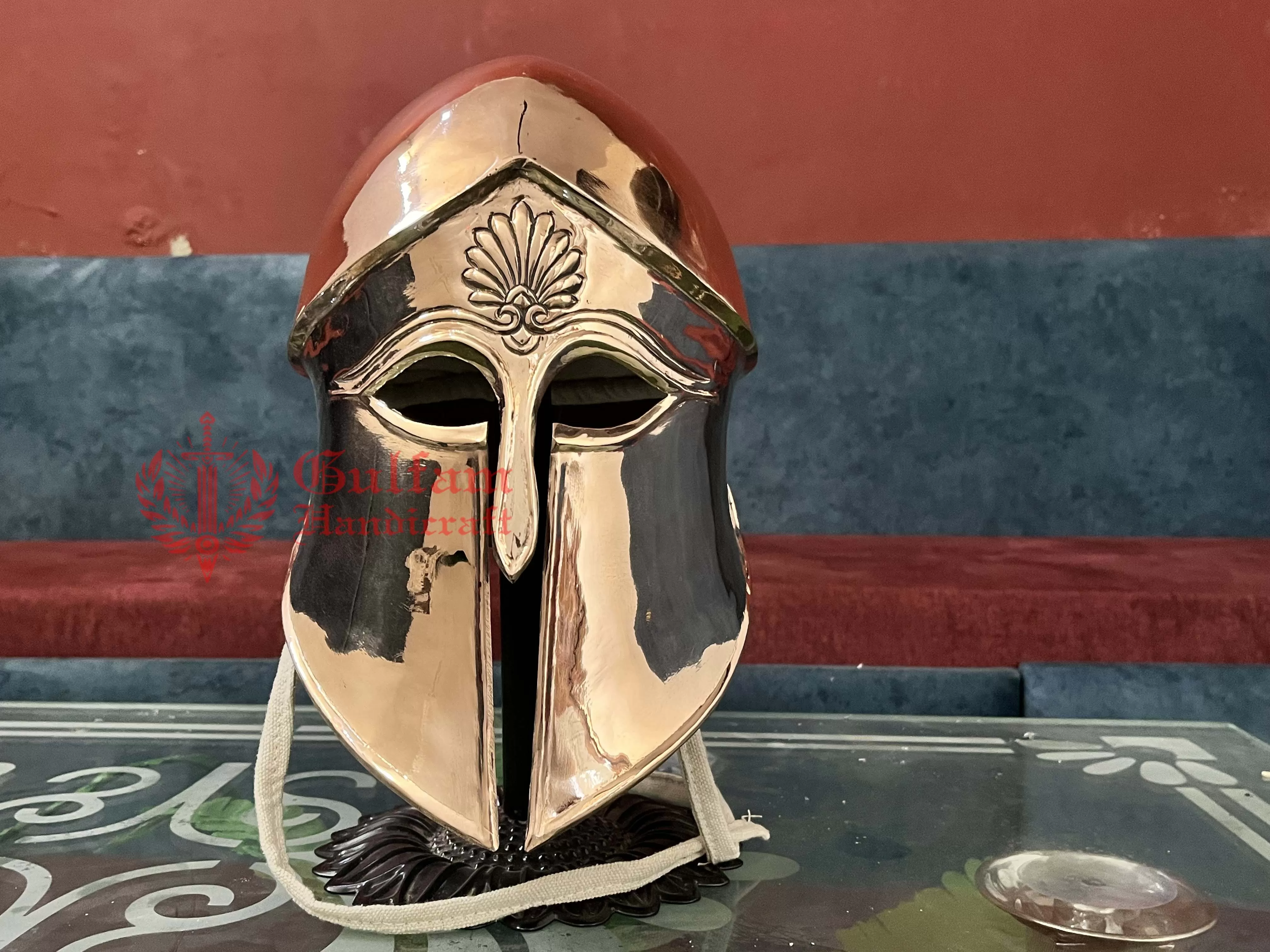 Handmade Bronze Corinthian Helmet: Greek Reenactment Armor