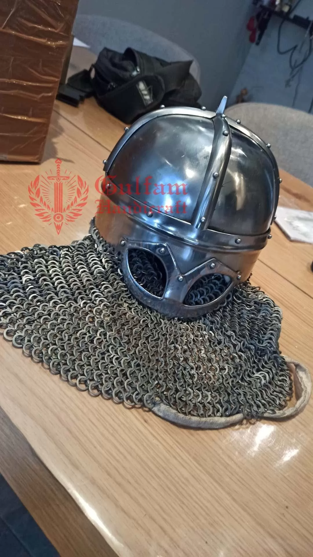 Viking Tjele Helmet Fragment Replica: Iron & Bronze, Battle Ready