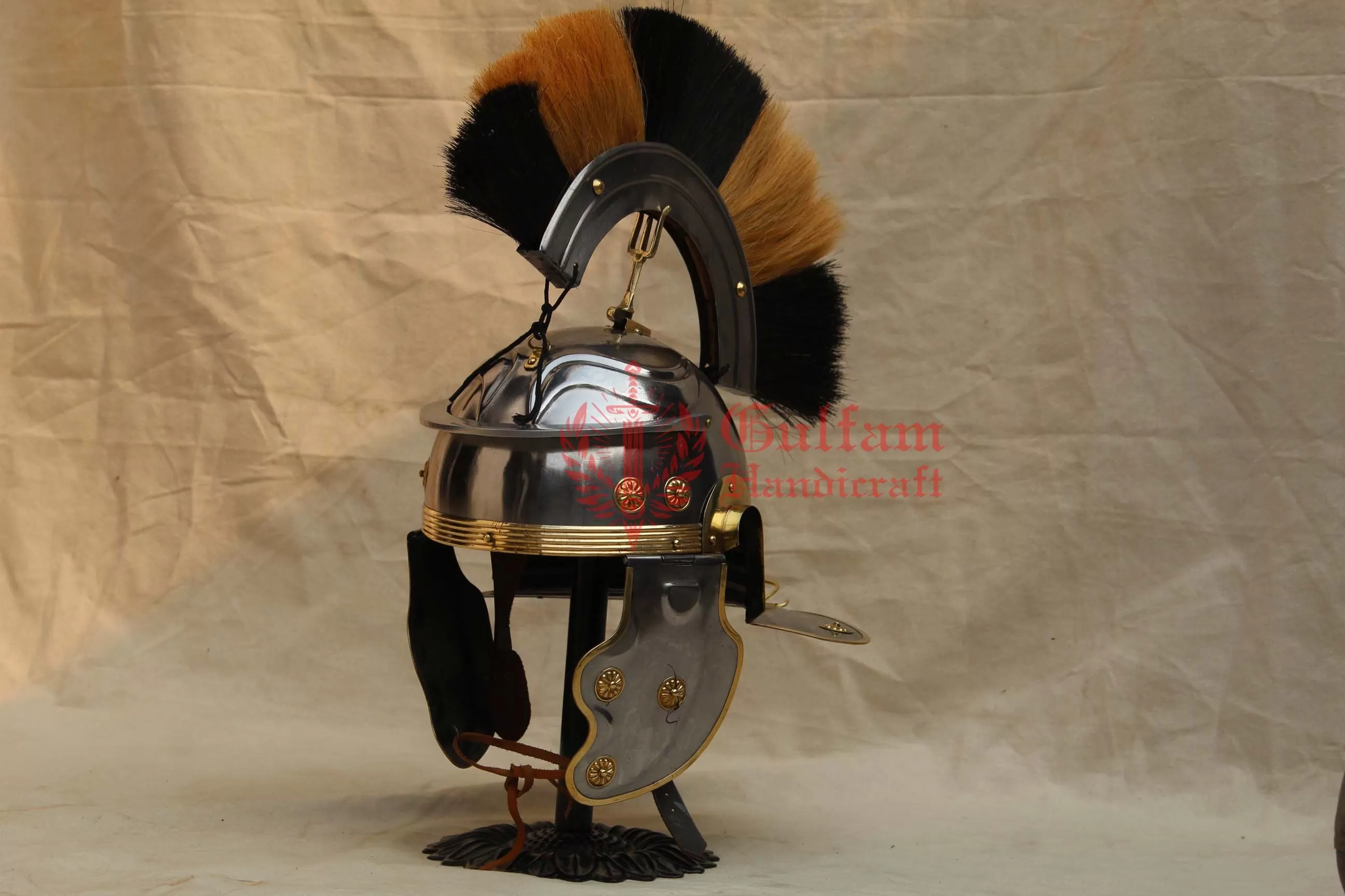 Roman Helmet Imperial Gallic -G- Weisenau, 1.2 mm steel with Crest / Handmade / Reenactor