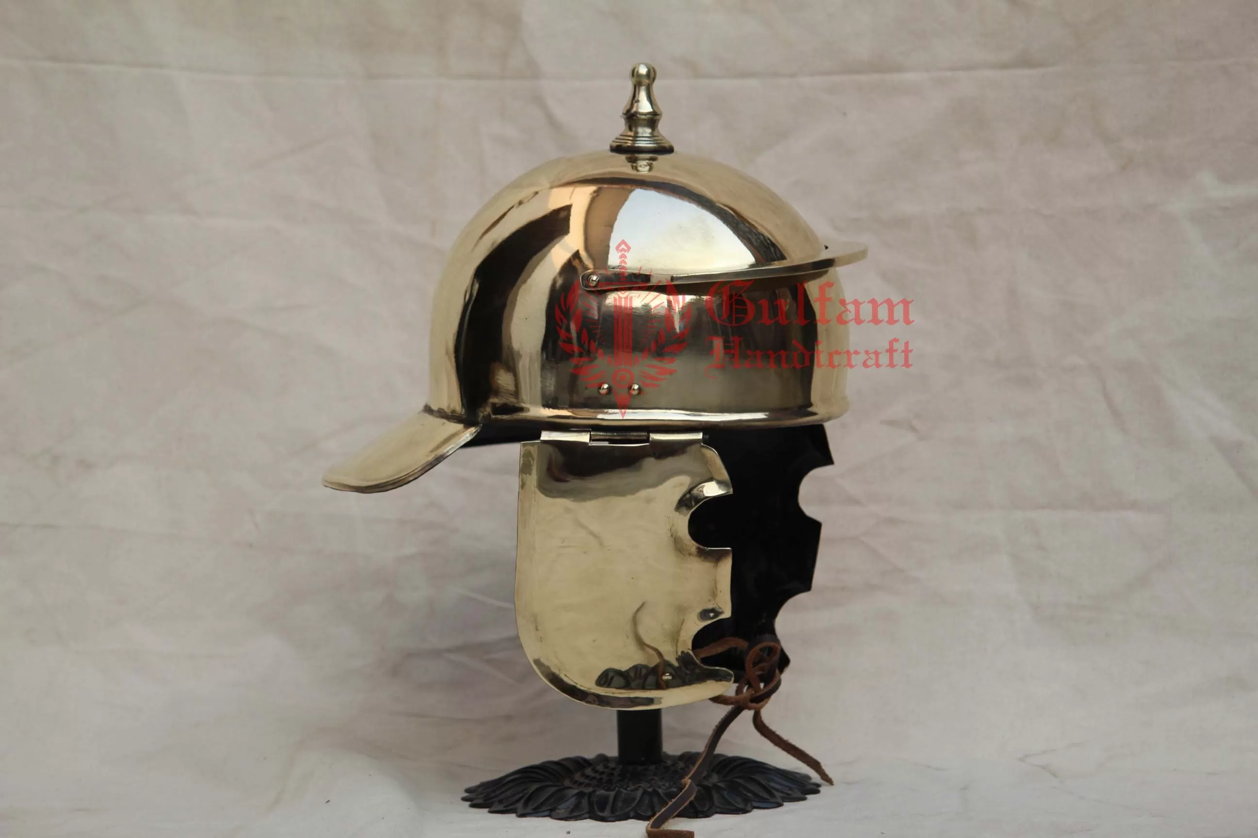 Brass Roman Coolus Helmet: Historical Reenactment, Adult Size