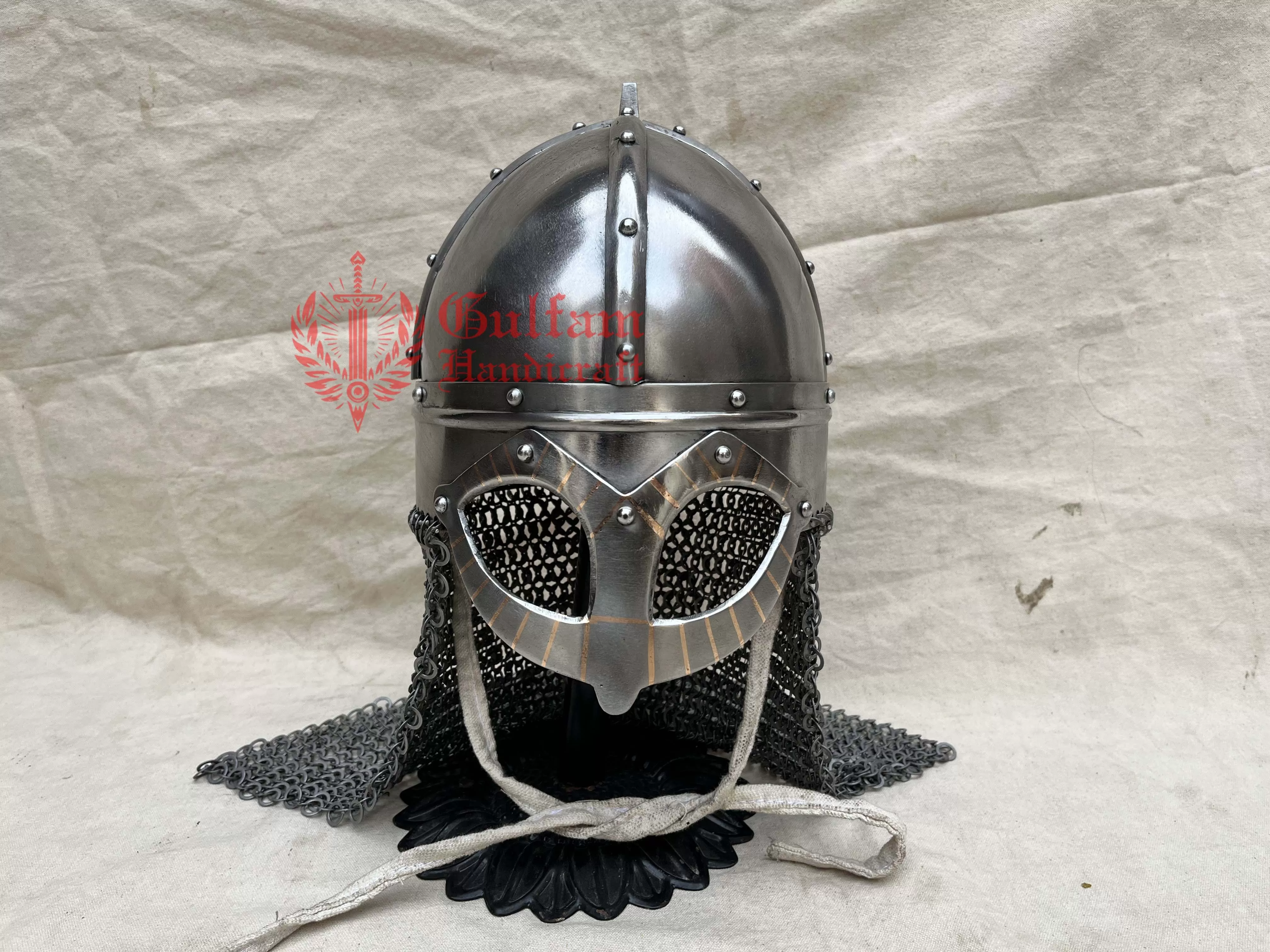 Tjele Viking Helmet Fragment Replica: Iron & Bronze, Battle Ready