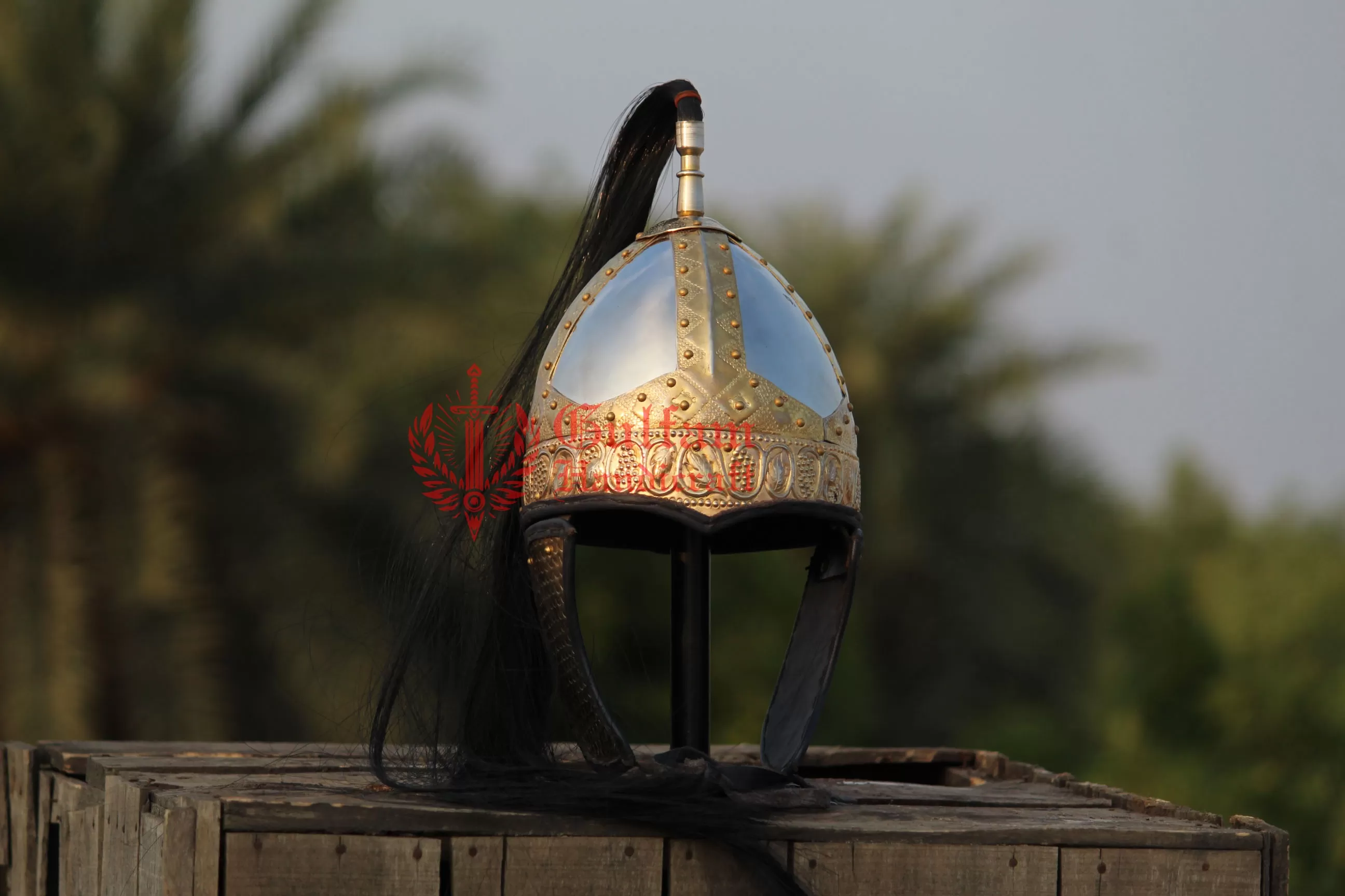 Medieval Late Conical Spangenhelm Helmet with Plume Embossed Work By Hands / Best for cavalier / LARP / Reenactment