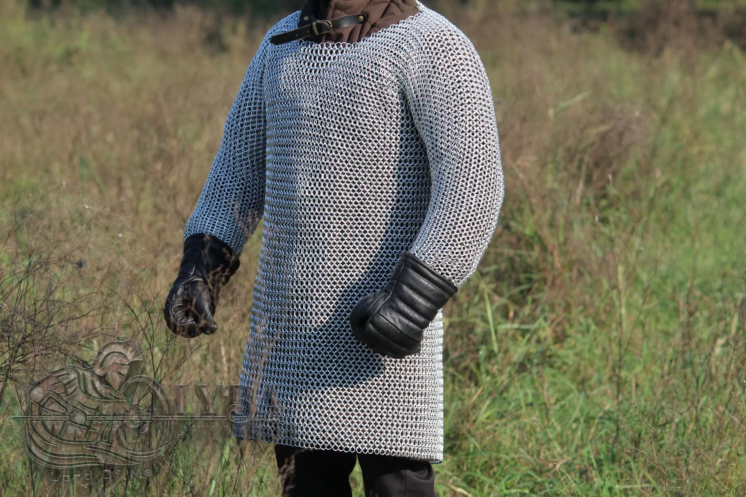 Aluminium Chainmail Shirt Butted Haubergeon Medieval Costume Armour 